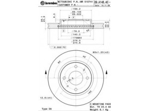 BREMBO 09.A148.40 stabdžių diskas 
 Dviratė transporto priemonės -> Stabdžių sistema -> Stabdžių diskai / priedai
MR510741, MR510742, MR527825