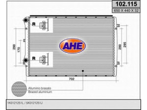AHE 102.115 radiatorius, variklio aušinimas 
 Aušinimo sistema -> Radiatorius/alyvos aušintuvas -> Radiatorius/dalys
1K0121251L