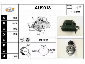 SNRA AU9018 starteris 
 Elektros įranga -> Starterio sistema -> Starteris
053911023, 053911023A