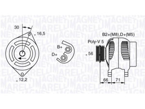 MAGNETI MARELLI 063533250590 kintamosios srovės generatorius 
 Elektros įranga -> Kint. sr. generatorius/dalys -> Kintamosios srovės generatorius
46813063, 46832123