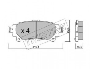 TRUSTING 955.0 stabdžių trinkelių rinkinys, diskinis stabdys 
 Techninės priežiūros dalys -> Papildomas remontas
04466-0E010, 04466-48140