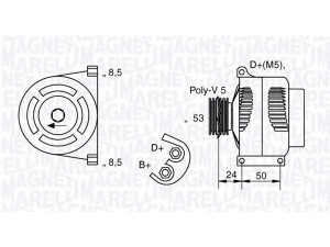 MAGNETI MARELLI 063377009010 kintamosios srovės generatorius 
 Elektros įranga -> Kint. sr. generatorius/dalys -> Kintamosios srovės generatorius
42758246, 46758246, 51709132