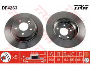 TRW DF4263 stabdžių diskas 
 Dviratė transporto priemonės -> Stabdžių sistema -> Stabdžių diskai / priedai
0004231012, 2114230712, A2114230712