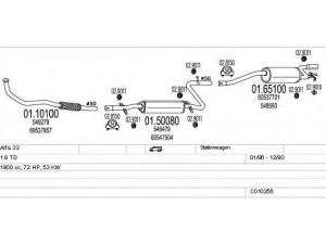 MTS C010256008601 išmetimo sistema 
 Išmetimo sistema -> Išmetimo sistema, visa