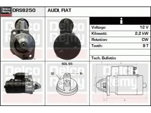 DELCO REMY DRS8250 starteris 
 Elektros įranga -> Starterio sistema -> Starteris
046911023B, 046911023BX, 069911023BX