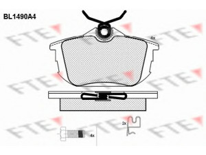 FTE BL1490A4 stabdžių trinkelių rinkinys, diskinis stabdys 
 Techninės priežiūros dalys -> Papildomas remontas
M 620 770, M 850 978, MB 850 978