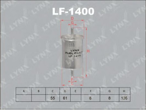 LYNXauto LF-1400 kuro filtras 
 Techninės priežiūros dalys -> Papildomas remontas
16400-00QAA, 44 08 101, 7700 845 961