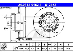 ATE 24.0312-0152.1 stabdžių diskas 
 Stabdžių sistema -> Diskinis stabdys -> Stabdžių diskas
34 21 1 164 911, 34 21 6 765 458