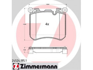 ZIMMERMANN 24524.195.1 stabdžių trinkelių rinkinys, diskinis stabdys 
 Techninės priežiūros dalys -> Papildomas remontas
34116799964