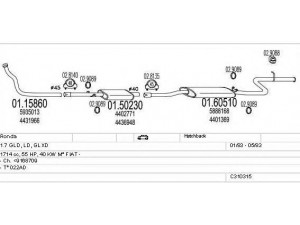 MTS C310315007369 išmetimo sistema 
 Išmetimo sistema -> Išmetimo sistema, visa
