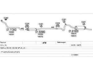 MTS C110664007855 išmetimo sistema 
 Išmetimo sistema -> Išmetimo sistema, visa