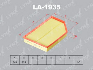 LYNXauto LA-1935 oro filtras 
 Filtrai -> Oro filtras
30723179, 30748212, 31370161