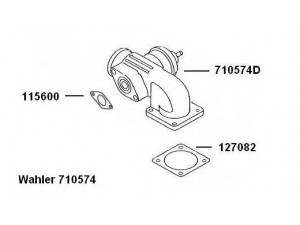 WAHLER 710574D ERG vožtuvas 
 Kuro mišinio formavimas -> Išmetimo emisijos valdymas -> Išmetamųjų dujų recirkuliacija -> EGR vožtuvas/įsiurbimo kolektorius
074 129 499 B