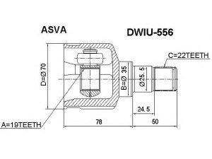 ASVA DWIU-556 jungčių komplektas, kardaninis velenas 
 Ratų pavara -> Sujungimai/komplektas
96391556