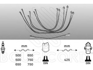 BOUGICORD 4025 uždegimo laido komplektas 
 Kibirkšties / kaitinamasis uždegimas -> Uždegimo laidai/jungtys
1612430, 1612430