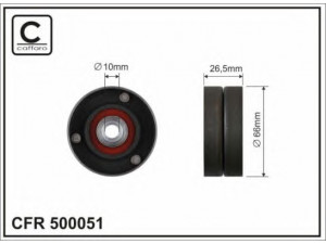 CAFFARO 500051 kreipiantysis skriemulys, V formos rumbuotas diržas 
 Diržinė pavara -> V formos rumbuotas diržas/komplektas -> Laisvasis/kreipiamasis skriemulys
00 001 281 19, 1281.19, 96036288
