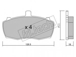 fri.tech. 708.0 stabdžių trinkelių rinkinys, diskinis stabdys 
 Techninės priežiūros dalys -> Papildomas remontas
RTC3348