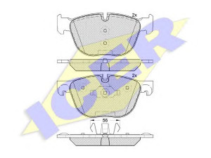 ICER 181919 stabdžių trinkelių rinkinys, diskinis stabdys 
 Techninės priežiūros dalys -> Papildomas remontas
34 11 4 074 370, 34 11 6 778 401