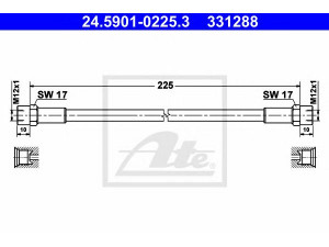 ATE 24.5901-0225.3 sankabos žarna 
 Sankaba/dalys -> Sankabos valdymas -> Pagrindinis cilindras
000 295 09 35, 000 295 10 35, 000 295 22 35