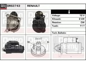 DELCO REMY DRS3743 starteris 
 Elektros įranga -> Starterio sistema -> Starteris
7700113209