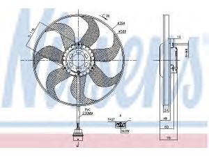 NISSENS 85798 ventiliatorius, radiatoriaus 
 Aušinimo sistema -> Oro aušinimas
6Q0959455AD, 6R0959455C, 6Q0959455AD