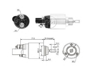ERA 227812 solenoidinis jungiklis, starteris 
 Elektros įranga -> Starterio sistema -> Solenoidinis jungiklis
02E 911 287, 0AH 911 287 A