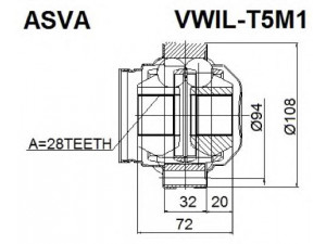 ASVA VWIL-T5M1 jungčių komplektas, kardaninis velenas 
 Ratų pavara -> Sujungimai/komplektas
7H0498103, 7H0498103X, 7H0498103