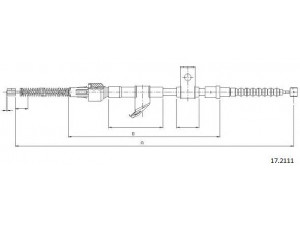 CABOR 17.2111 trosas, stovėjimo stabdys 
 Stabdžių sistema -> Valdymo svirtys/trosai
MB140462, MB140462