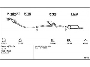 FENNO VW160 išmetimo sistema 
 Išmetimo sistema -> Išmetimo sistema, visa