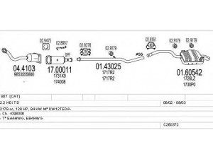 MTS C260372005507 išmetimo sistema 
 Išmetimo sistema -> Išmetimo sistema, visa