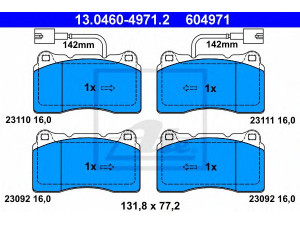 ATE 13.0460-4971.2 stabdžių trinkelių rinkinys, diskinis stabdys 
 Techninės priežiūros dalys -> Papildomas remontas
77362226, 77363545, 77364265, 9948030