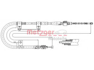 METZGER 17.6040 trosas, stovėjimo stabdys 
 Stabdžių sistema -> Valdymo svirtys/trosai
0K2C044410, OK2C044410