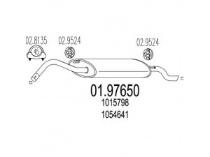 MTS 01.97650 galinis duslintuvas 
 Išmetimo sistema -> Duslintuvas
1015798, 1054641, 1071970, 1094579