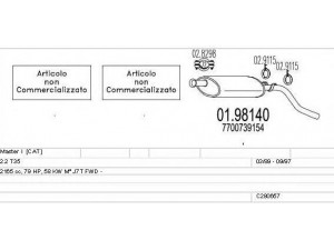 MTS C280657008295 išmetimo sistema 
 Išmetimo sistema -> Išmetimo sistema, visa