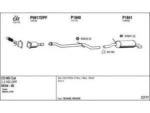 FENNO CI717 išmetimo sistema 
 Išmetimo sistema -> Išmetimo sistema, visa