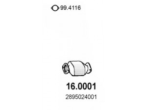 ASSO 16.0001 katalizatoriaus keitiklis 
 Išmetimo sistema -> Katalizatoriaus keitiklis
2895024001, 2895024800