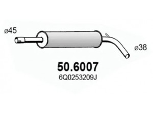 ASSO 50.6007 vidurinis duslintuvas 
 Išmetimo sistema -> Duslintuvas
6Q0253209BH, 6Q0253209J, 6Y0253209C