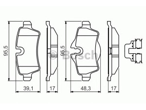 BOSCH 0 986 494 645 stabdžių trinkelių rinkinys, diskinis stabdys 
 Techninės priežiūros dalys -> Papildomas remontas
34 21 6 772 894, 34 21 6 778 325
