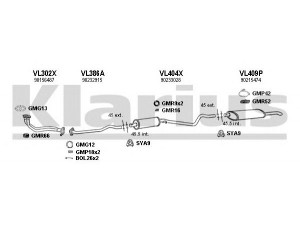 KLARIUS 390243U išmetimo sistema 
 Išmetimo sistema -> Išmetimo sistema, visa