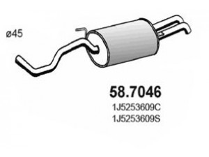 ASSO 58.7046 galinis duslintuvas 
 Išmetimo sistema -> Duslintuvas
1J5253609BJ, 1J5253609C, 1J5253609S