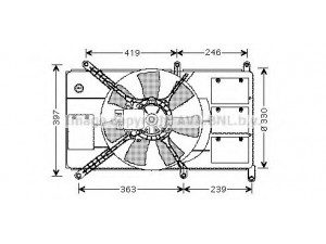 AVA QUALITY COOLING MT7522 ventiliatorius, radiatoriaus 
 Aušinimo sistema -> Oro aušinimas
MR312898, MR312899, MR314718, MR464708