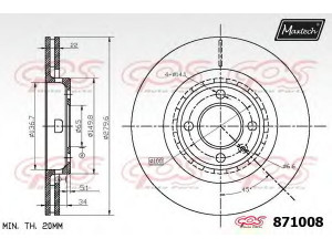 MAXTECH 871008.6880 stabdžių diskas 
 Stabdžių sistema -> Diskinis stabdys -> Stabdžių diskas
535 615 301