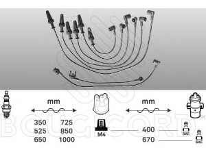 BOUGICORD 1417 uždegimo laido komplektas 
 Kibirkšties / kaitinamasis uždegimas -> Uždegimo laidai/jungtys
7700856896