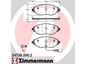 ZIMMERMANN 24738.200.2 stabdžių trinkelių rinkinys, diskinis stabdys 
 Techninės priežiūros dalys -> Papildomas remontas
3C0 698 151 E, 3C0 698 151 F, 3C0 698 151 G