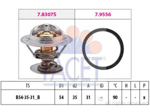 FACET 7.8307 termostatas, aušinimo skystis 
 Aušinimo sistema -> Termostatas/tarpiklis -> Thermostat
271417-8, 271664, 271664-5, 9180811