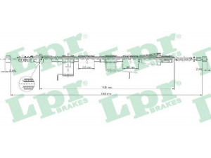 LPR C1571B trosas, stovėjimo stabdys 
 Stabdžių sistema -> Valdymo svirtys/trosai
GE4T44420B, GE4T44420C, GE4T44420D