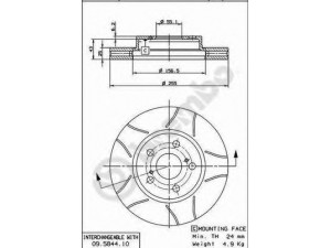BREMBO 09.5844.75 stabdžių diskas 
 Stabdžių sistema -> Diskinis stabdys -> Stabdžių diskas
4351220470, 4351220480, 4351220700