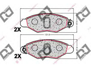 DJ PARTS BP1989 stabdžių trinkelių rinkinys, diskinis stabdys 
 Techninės priežiūros dalys -> Papildomas remontas
425166, 77012-05995, 7701205995