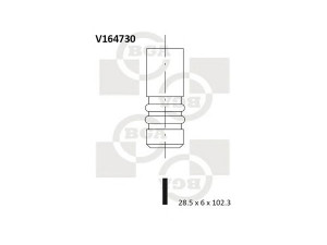 BGA V164730 įleidimo vožtuvas 
 Variklis -> Variklio uždegimo laiko reguliavimo kontrolė -> Vožtuvų eilė -> Vožtuvai/dalys
6420530401, MN960088