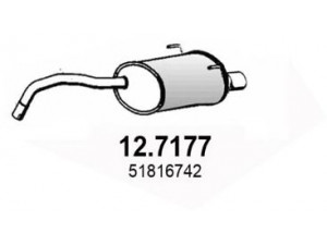 ASSO 12.7177 galinis duslintuvas 
 Išmetimo sistema -> Duslintuvas
51787446, 51816742, 51873786, 51893074